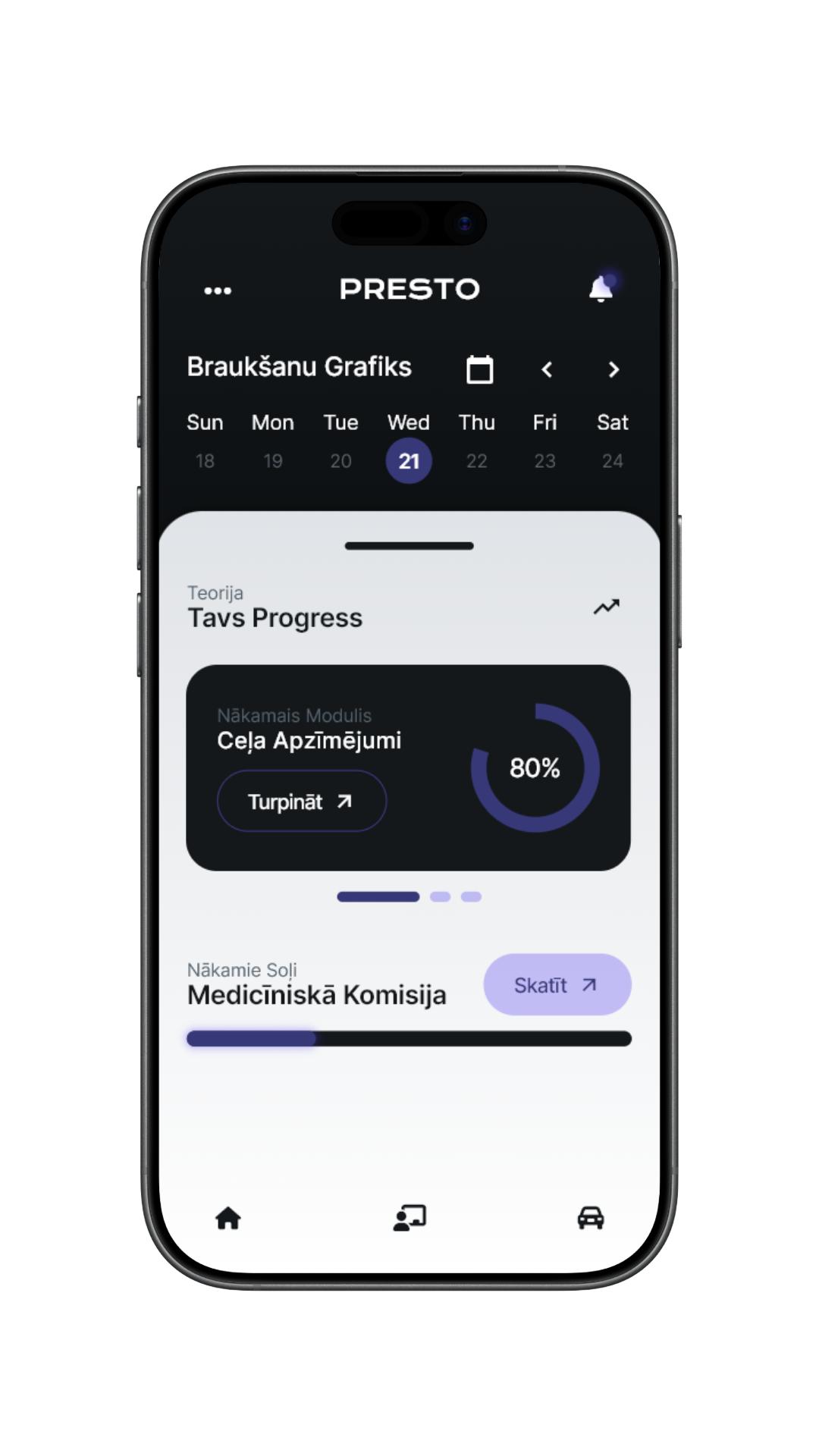 Presto app UI